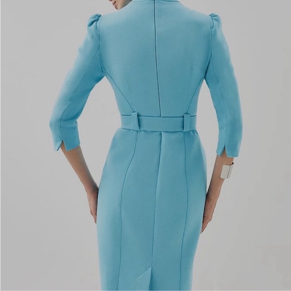 NWT KAREN MILLEN Tall Structured Crepe Forever Pleated Midi Dress. $439 - Picture 11 of 14